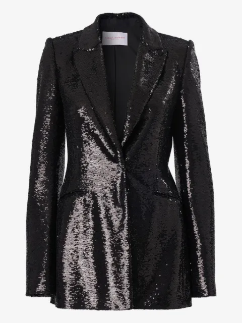 Carolina Herrera blazer orné de sequins à revers pointus