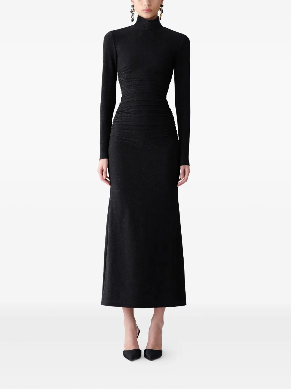 Carolina Herrera Lurex jurk met col - Zwart