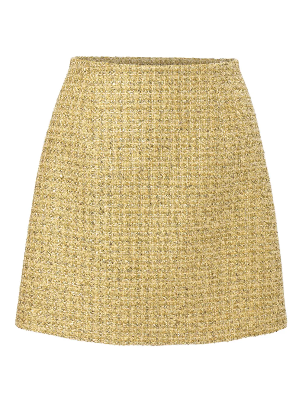 Carolina Herrera Lurex tweed mini-rok Geel
