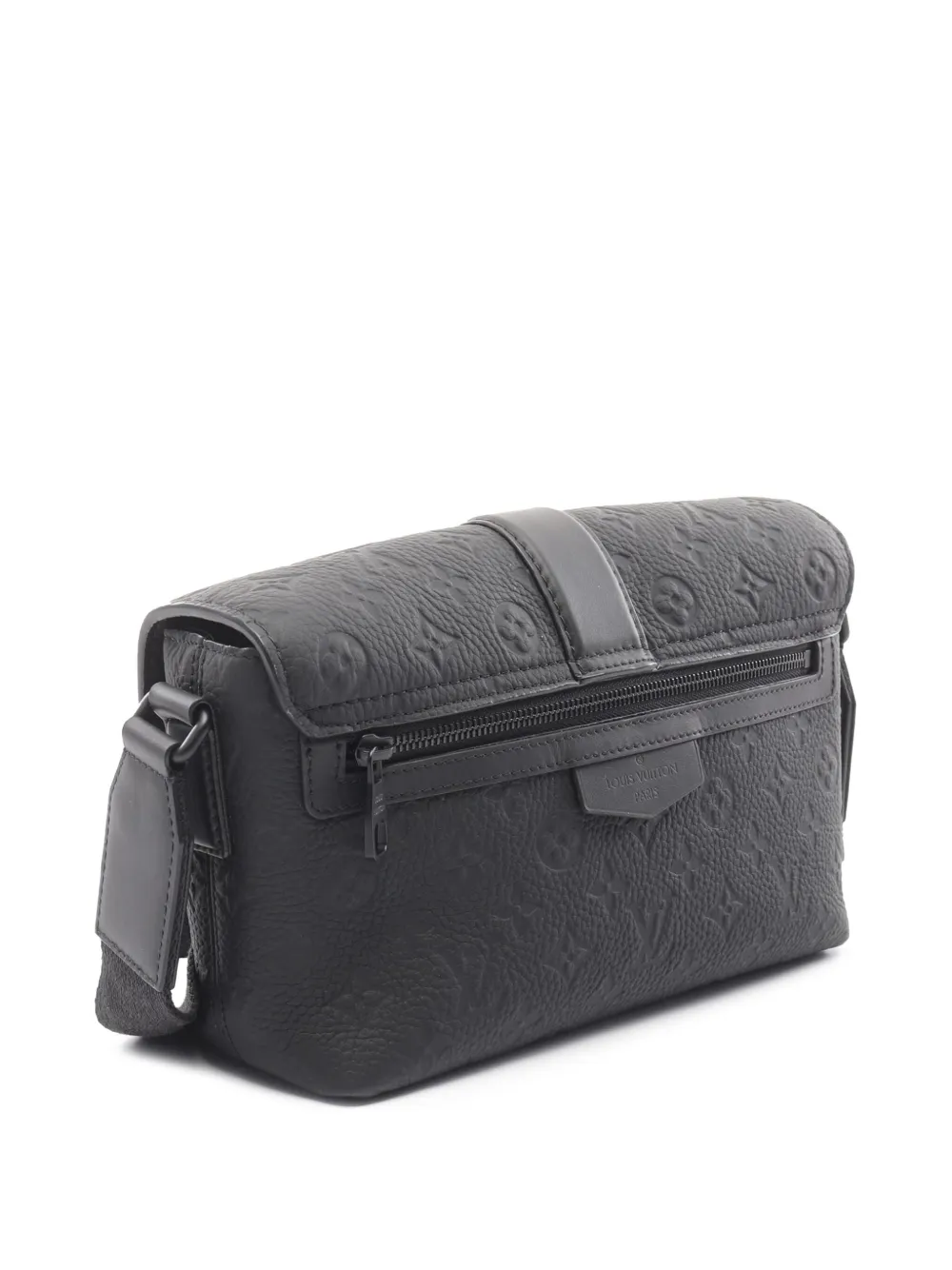 Pre-owned Louis Vuitton 2021-2025 Monogram Taurillon S Cape Messenger Crossbody Bag In Black