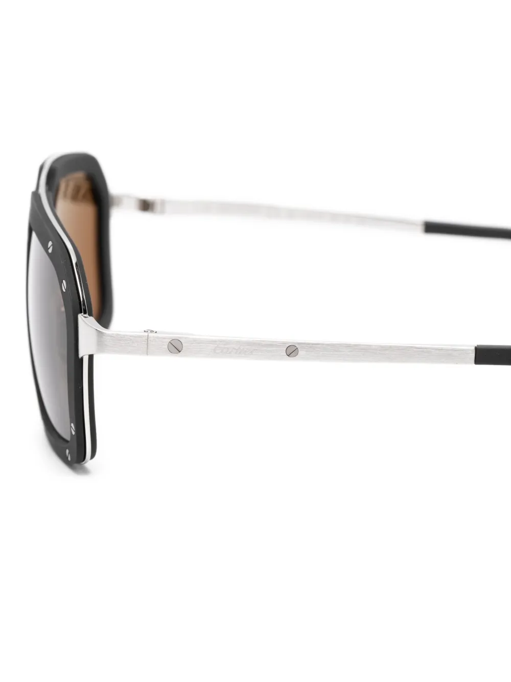 Cartier Eyewear Zonnebril met vierkant montuur Zwart