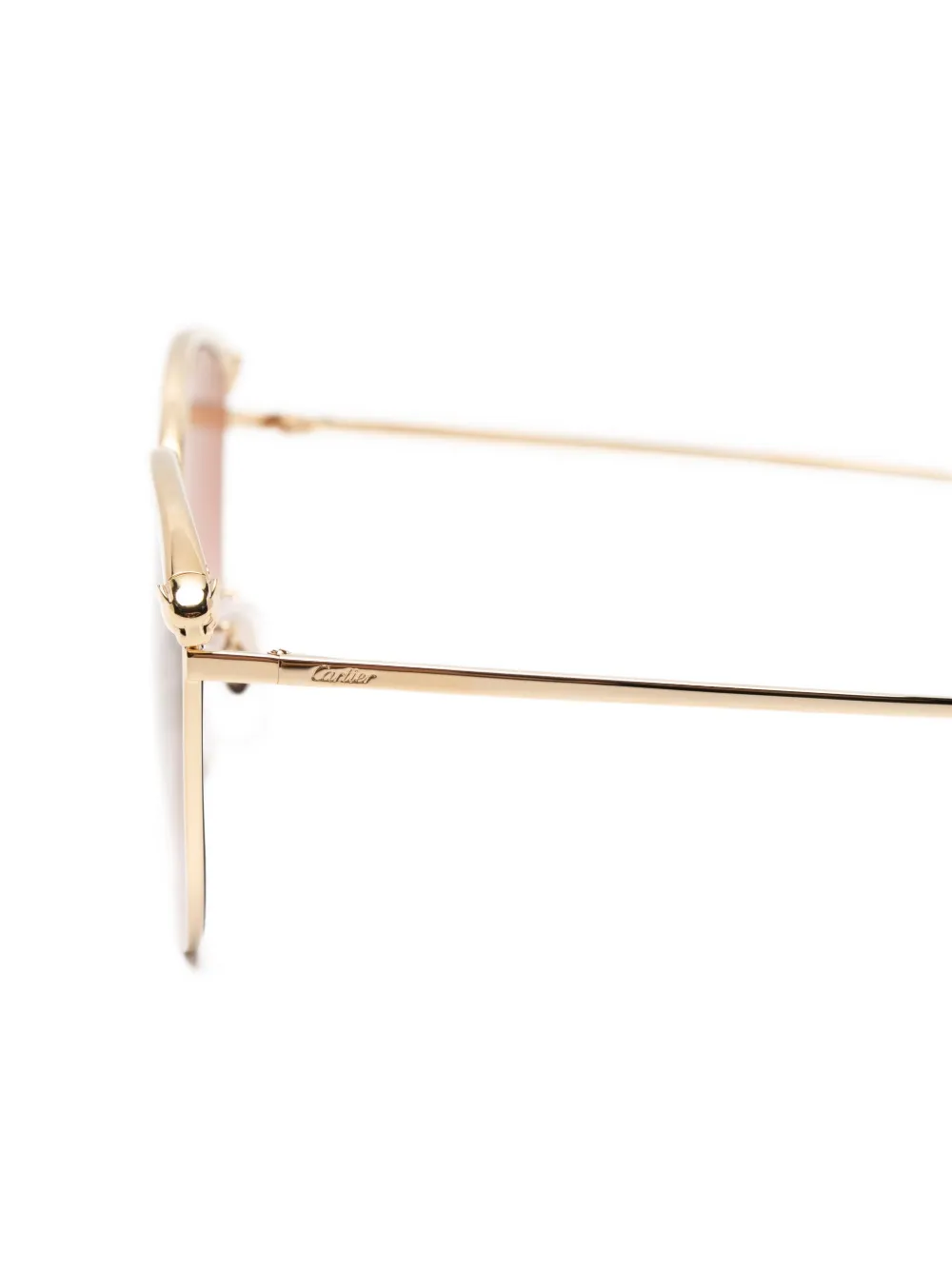 Cartier Eyewear Zonnebril met ovalen montuur Goud