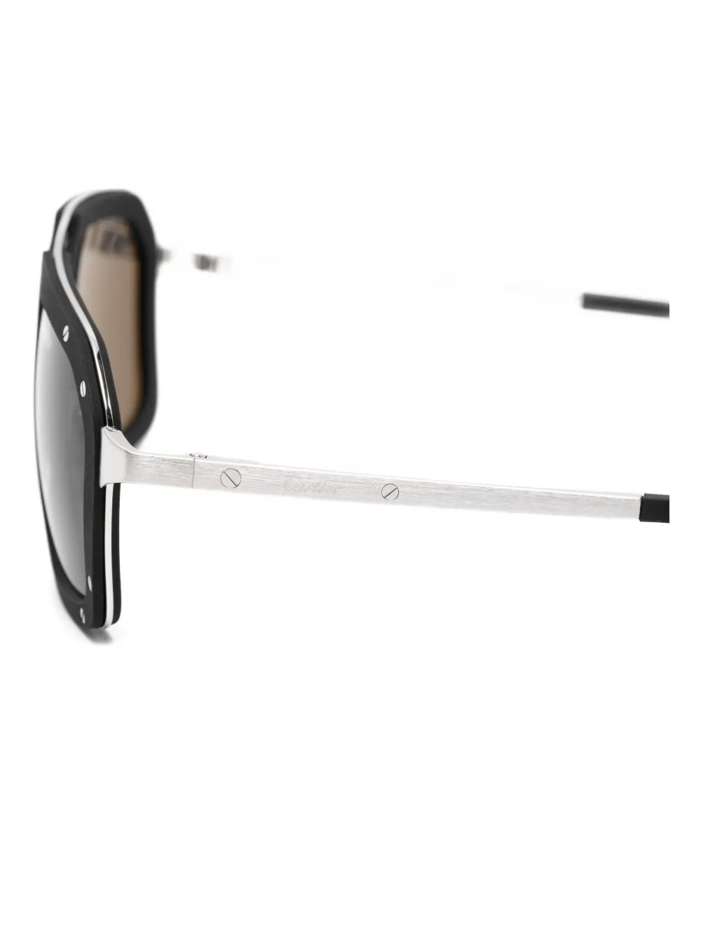 Cartier Eyewear Zonnebril met vierkant montuur Zwart