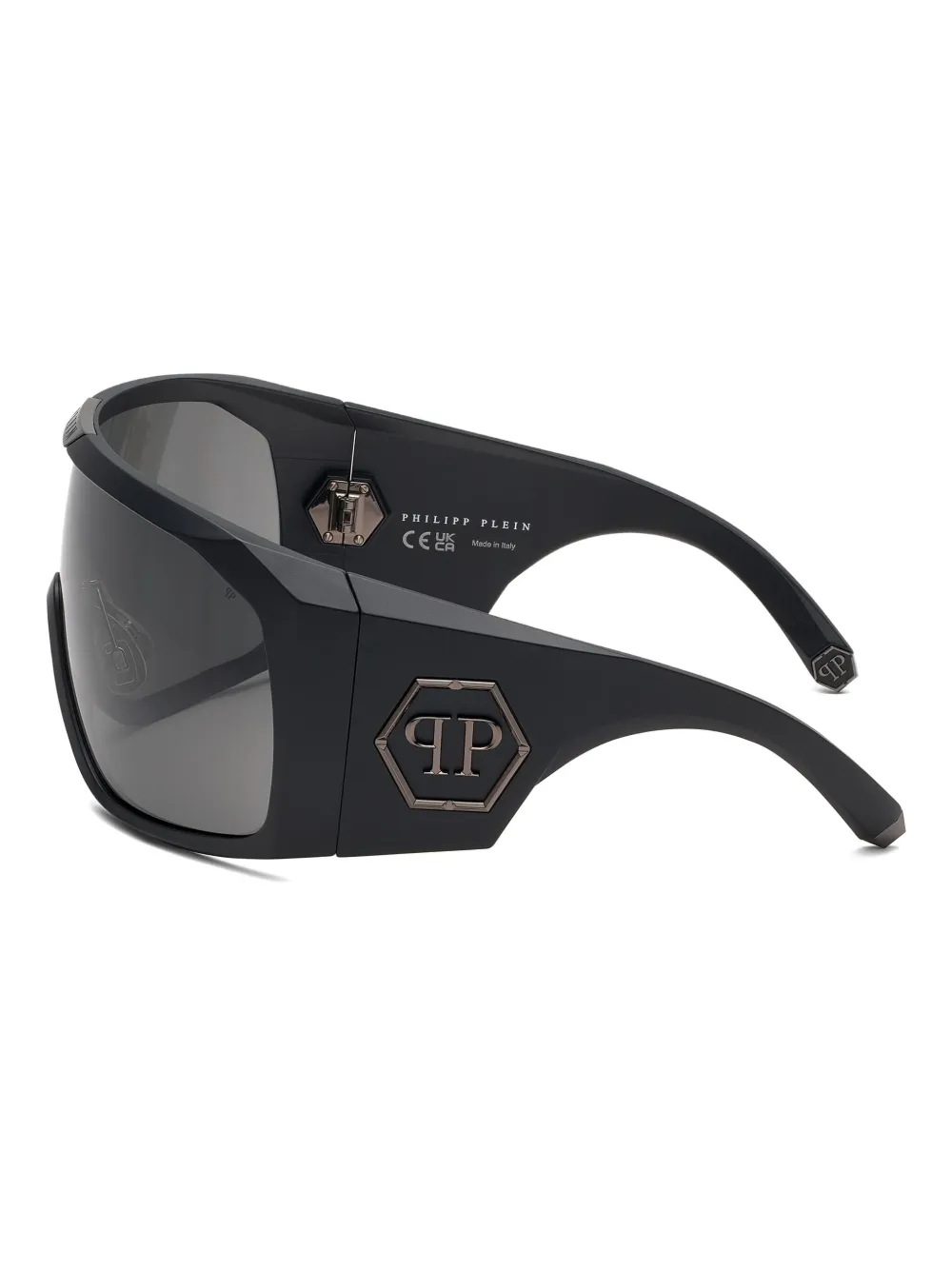Philipp Plein Eyewear Zonnebril met logoplakkaat Zwart