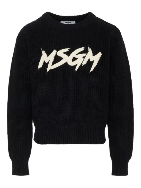 MSGM Kids logo crew-neck sweater