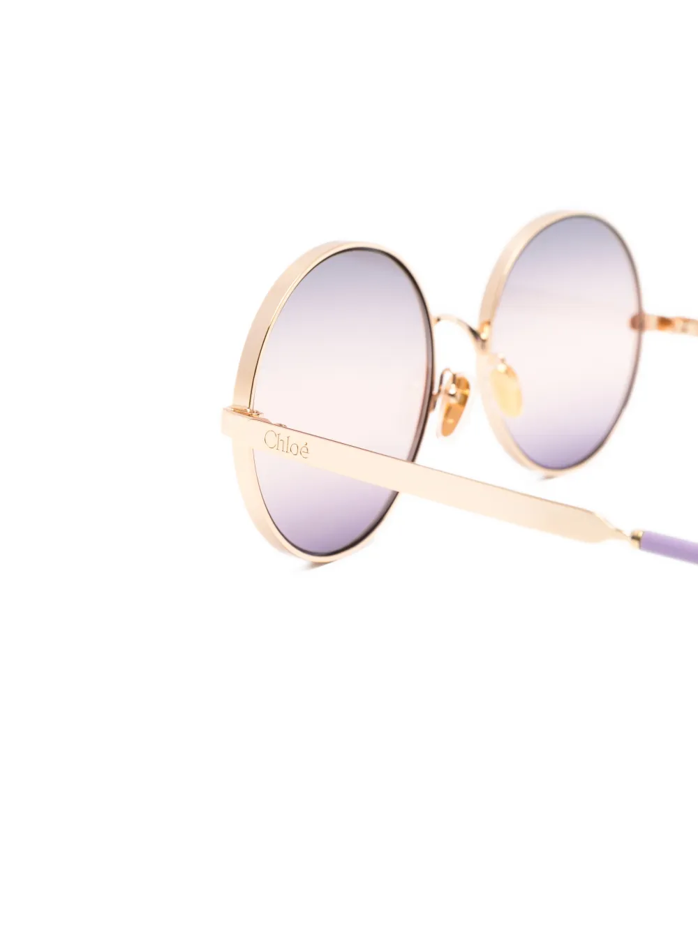 Chloé Eyewear Zonnebril met rond montuur Goud