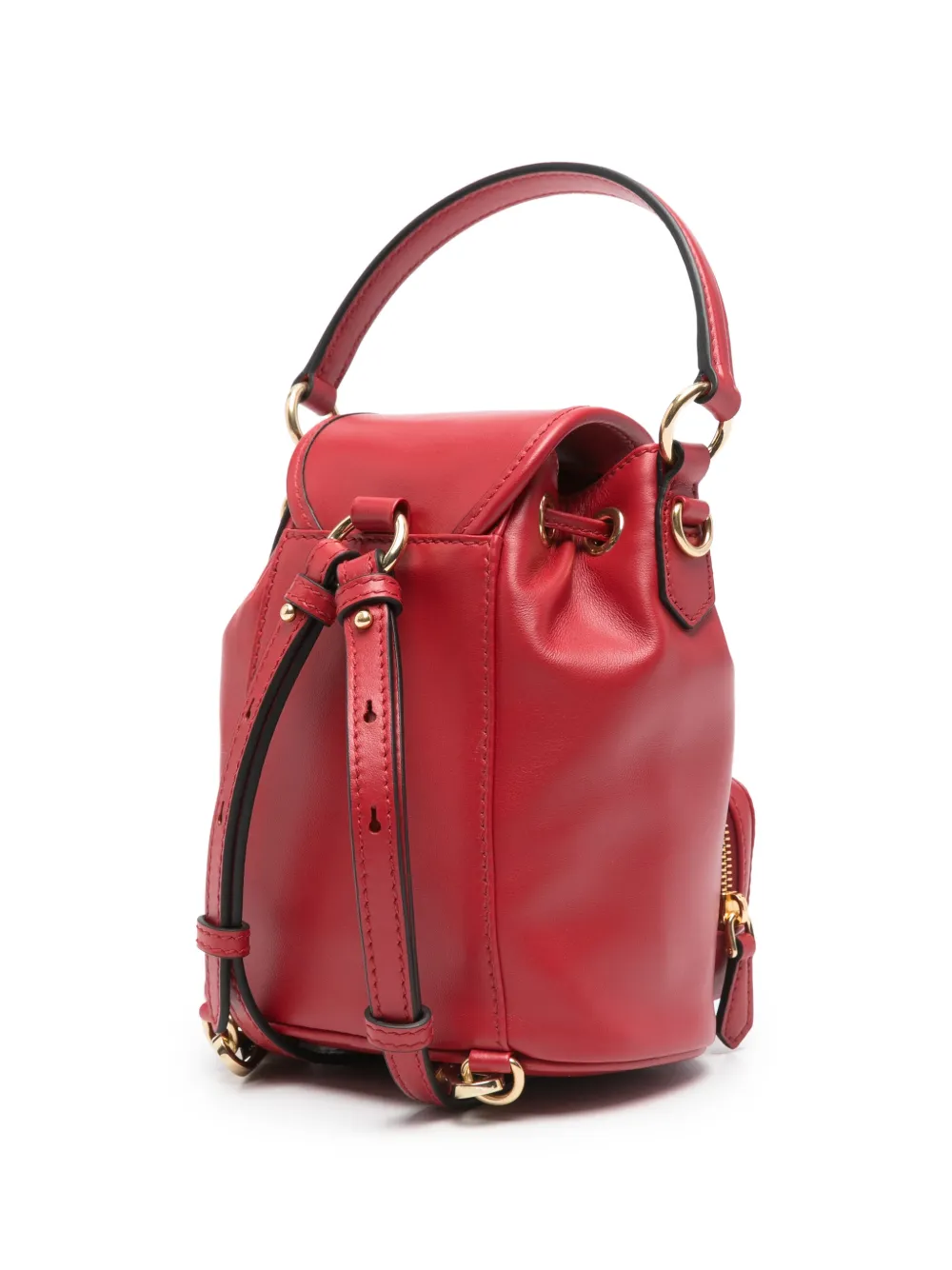  Miu Miu Mini Logo Leather Backpack - Red 