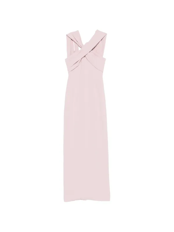 Solace London halter-neck draped-scarf Maxi Dress | Pink | FARFETCH AZ