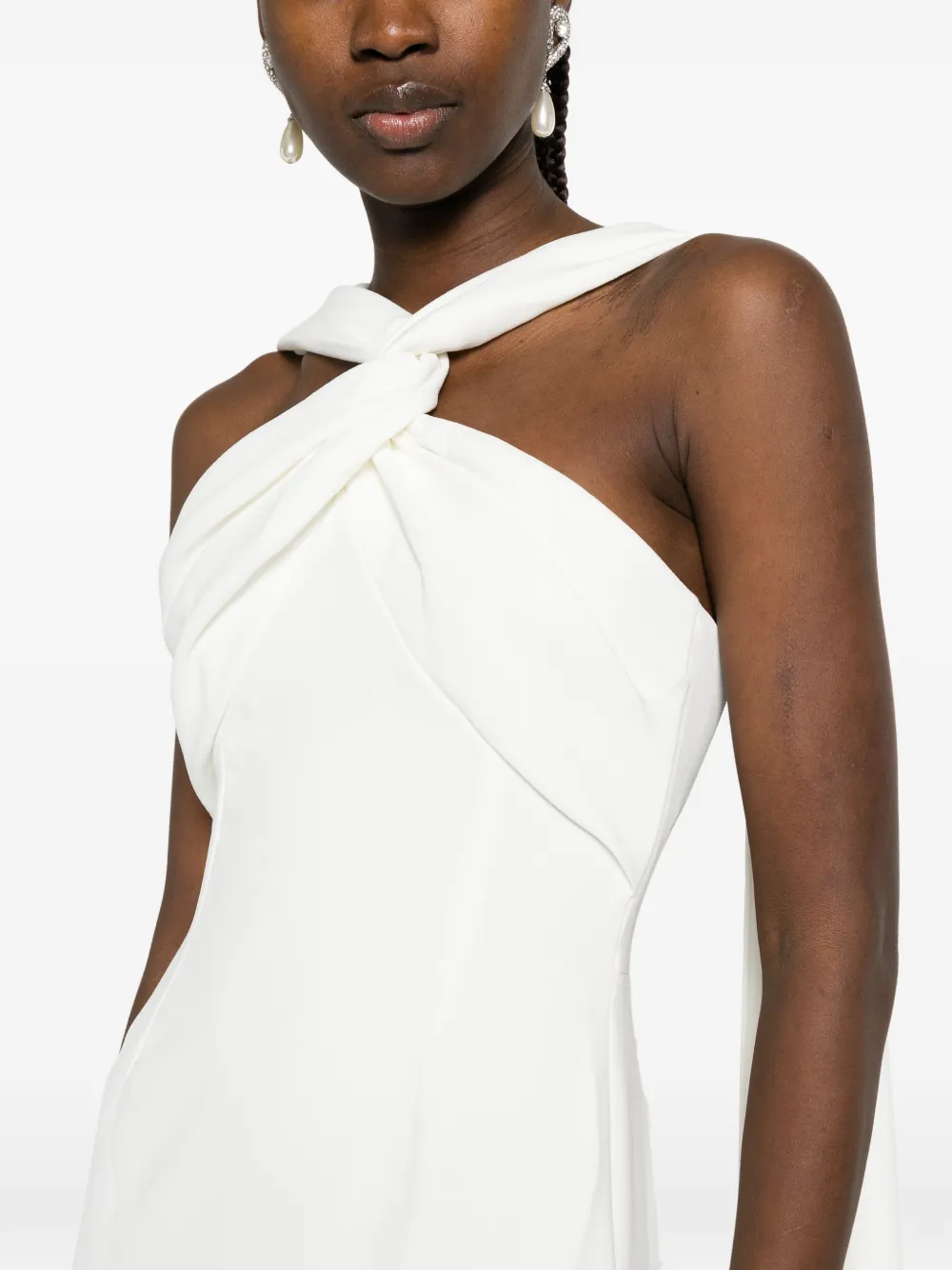 Solace London Rona gedraaide maxi-jurk Wit