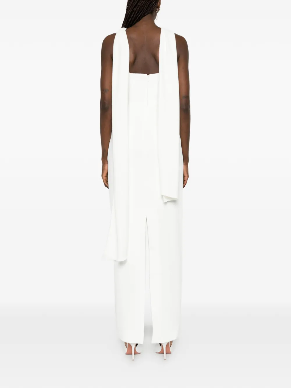 Solace London Rona gedraaide maxi-jurk Wit