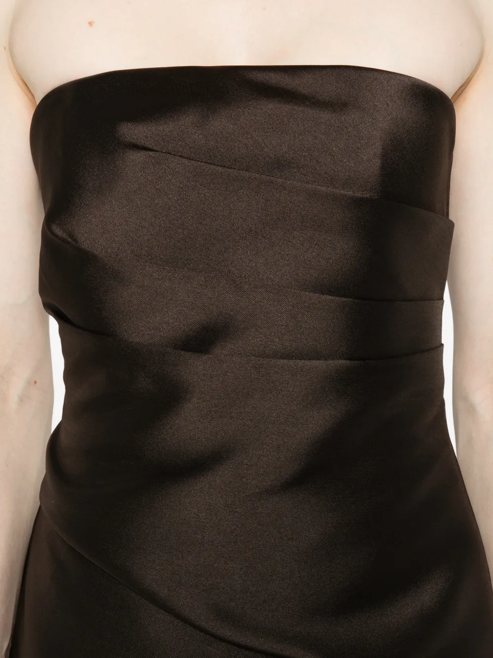 Solace London Alia strapless maxi-jurk Bruin
