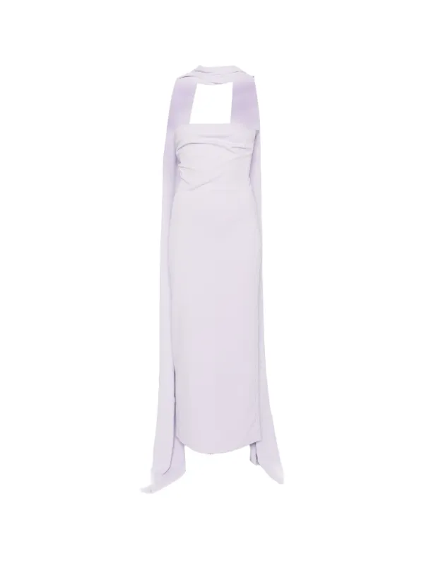 solace midi dress Solace London Mirla Off-the-shoulder Faille Midi Dress - Women - Pink Dresses