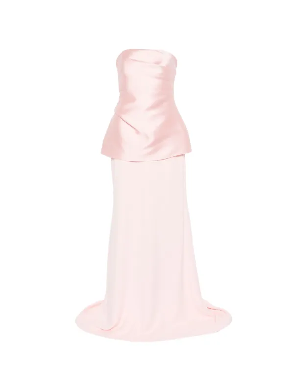 solace london pink strapless dress Solace London Kiki Midi Dress