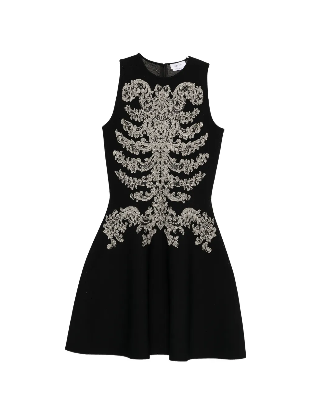 Alexander McQueen jacquard sleeveless mini dress - Nero