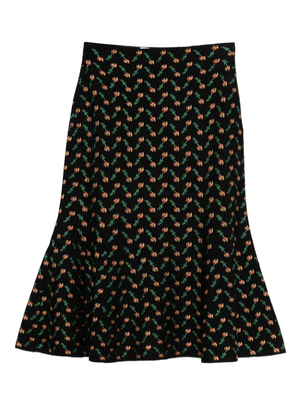 Alexander McQueen floral jacquard skirt - Nero