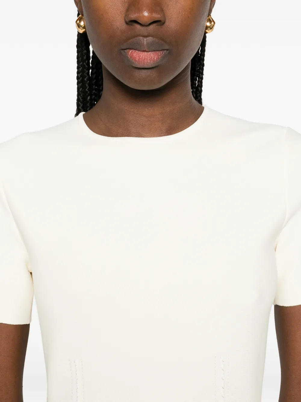 Alexander McQueen Mini-jurk met korte mouwen Beige