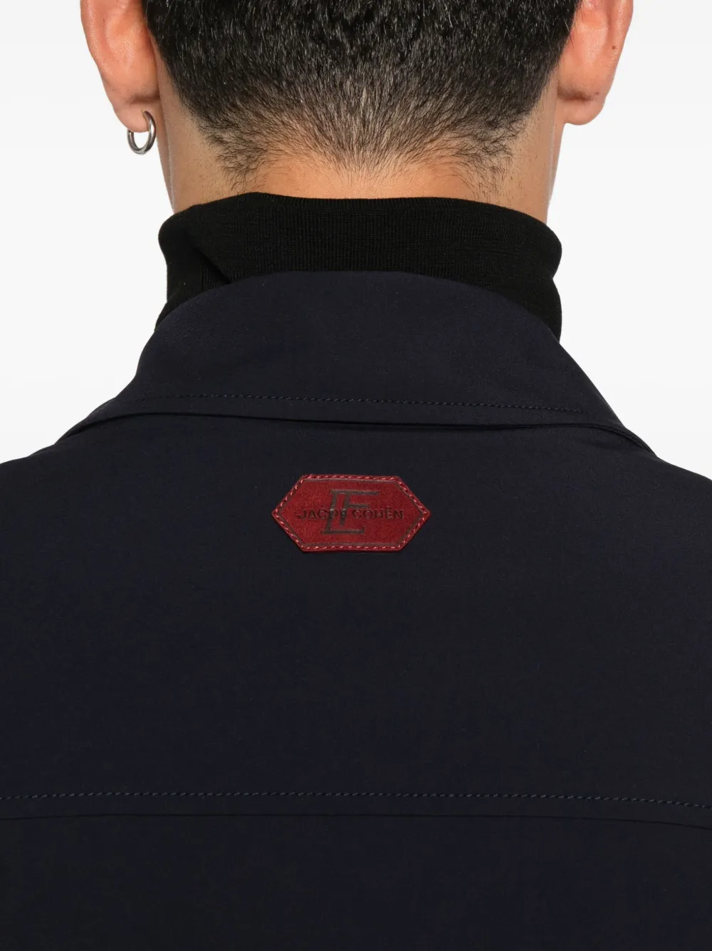 Jacob Cohën Shirtjack met logopatch Blauw