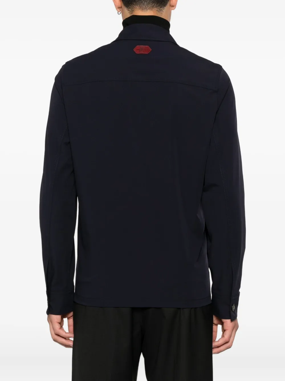 Jacob Cohën Shirtjack met logopatch Blauw