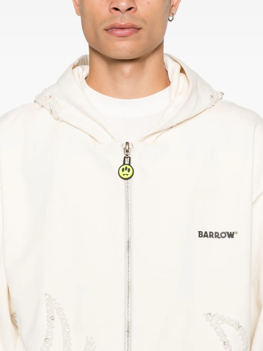 BARROW Verfraaide hoodie Wit