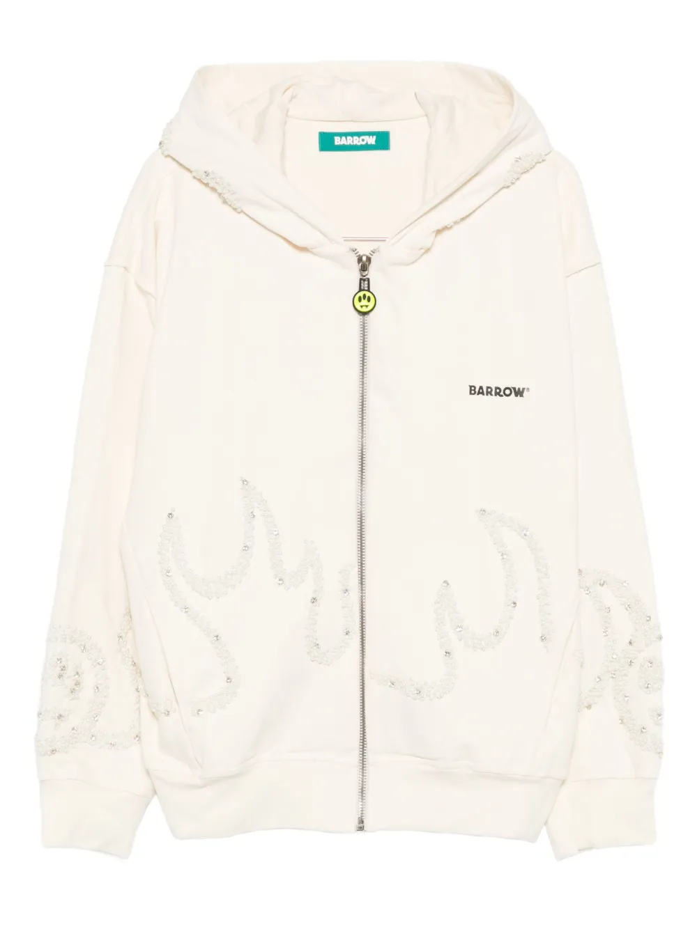 BARROW embellished zip-up hoodie | White | Image 1