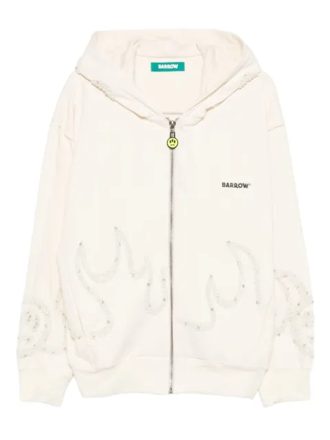 BARROW embellished zip-up hoodie 