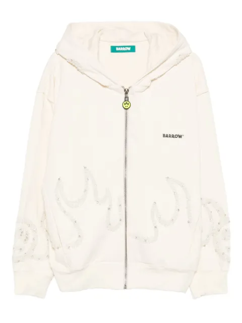 BARROW embellished zip-up hoodie