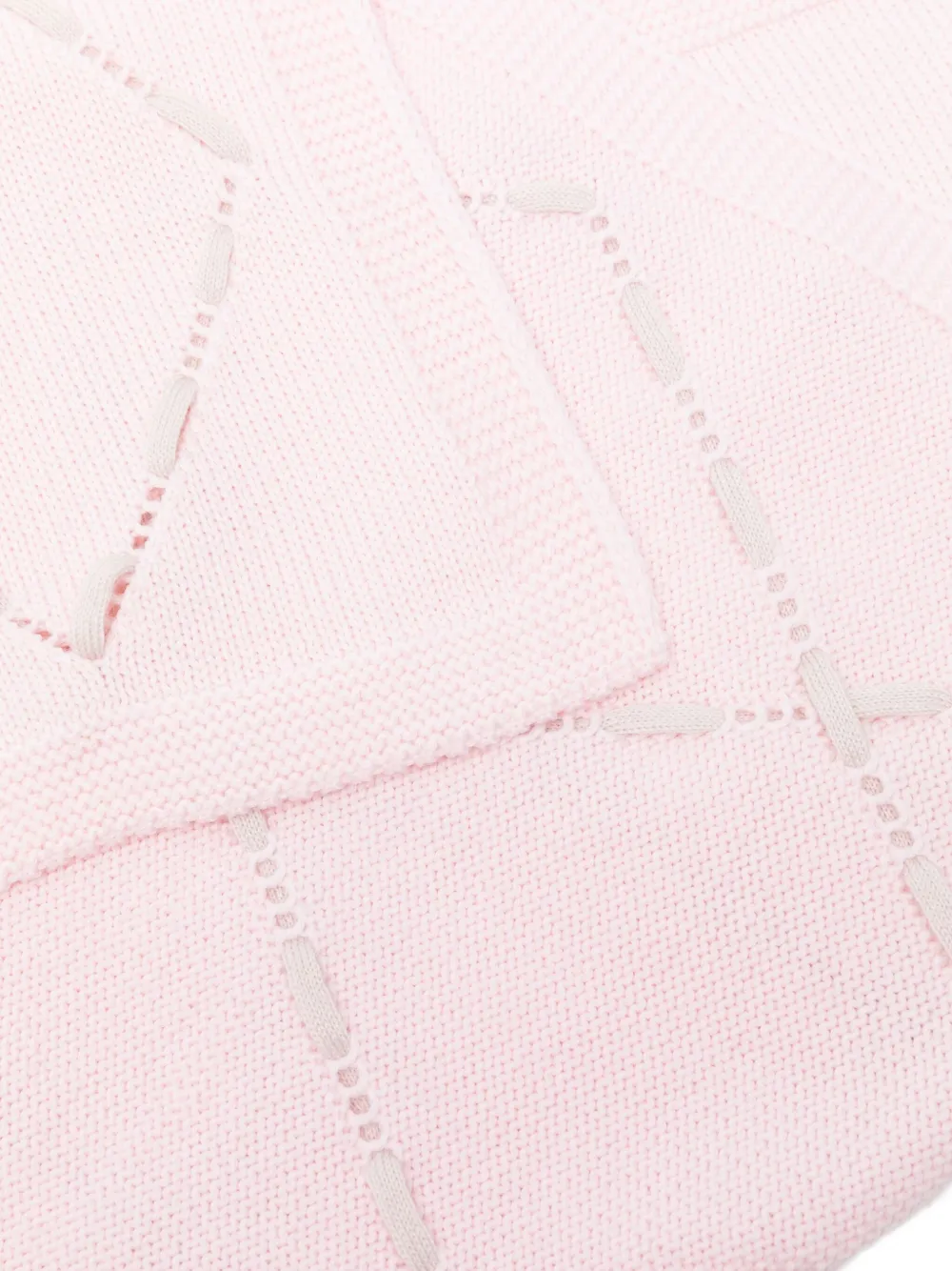 Little Bear Gebreide deken met diamantvormig patroon - Roze