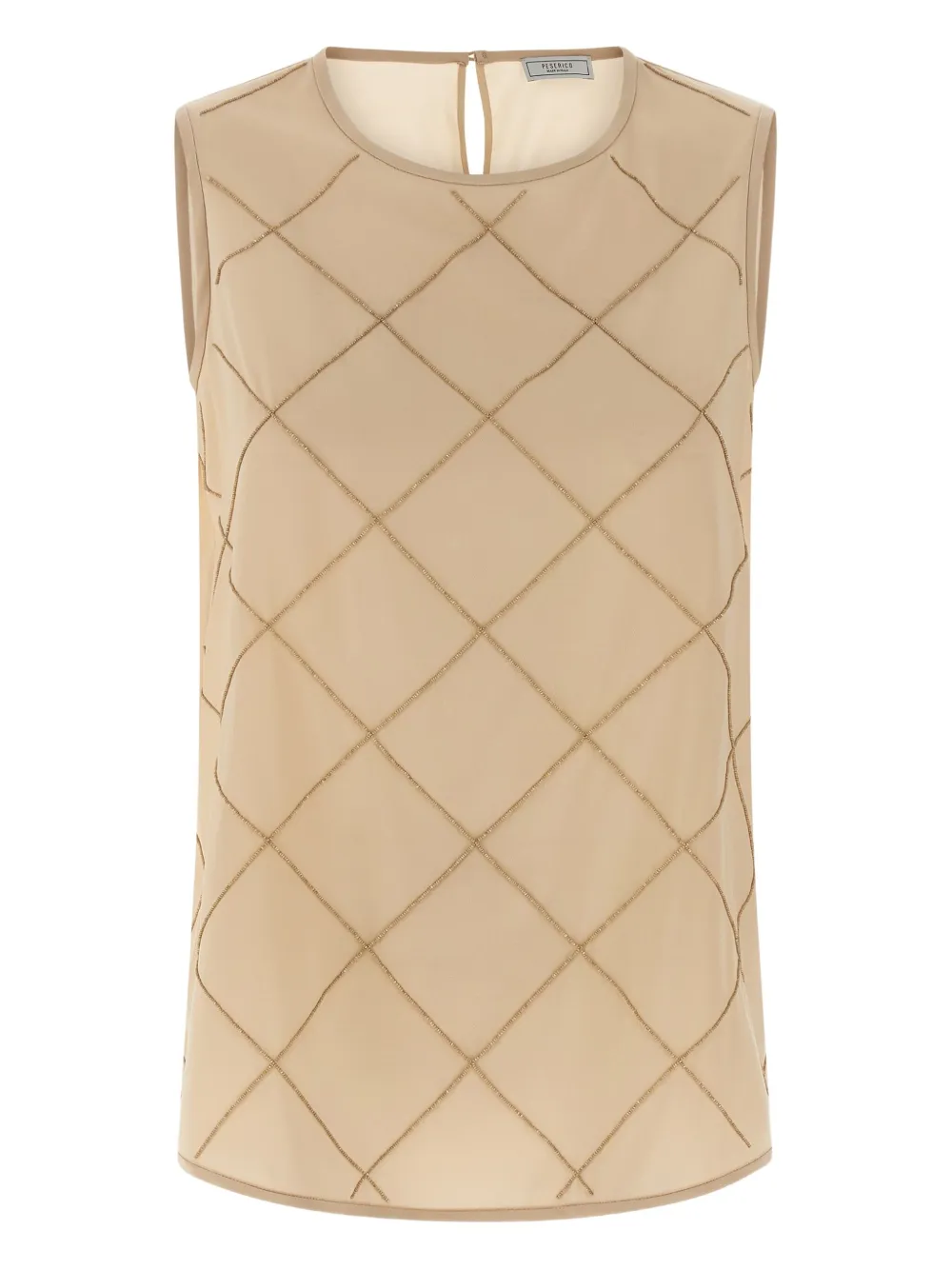 Peserico blusa de seda con mostacillas geométricas | neutro | Image 1