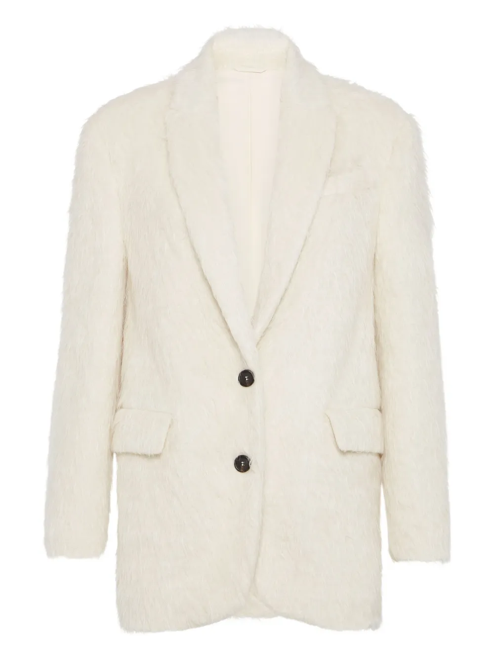 Brunello Cucinelli Faux-fur Blazer In Neutral