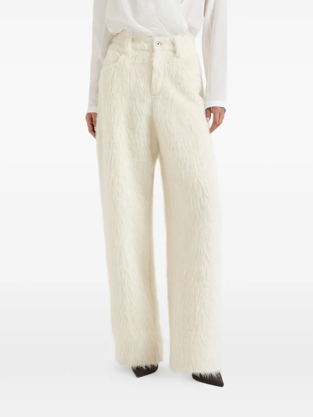 Brunello Cucinelli Loose Barrel Trousers In Blue