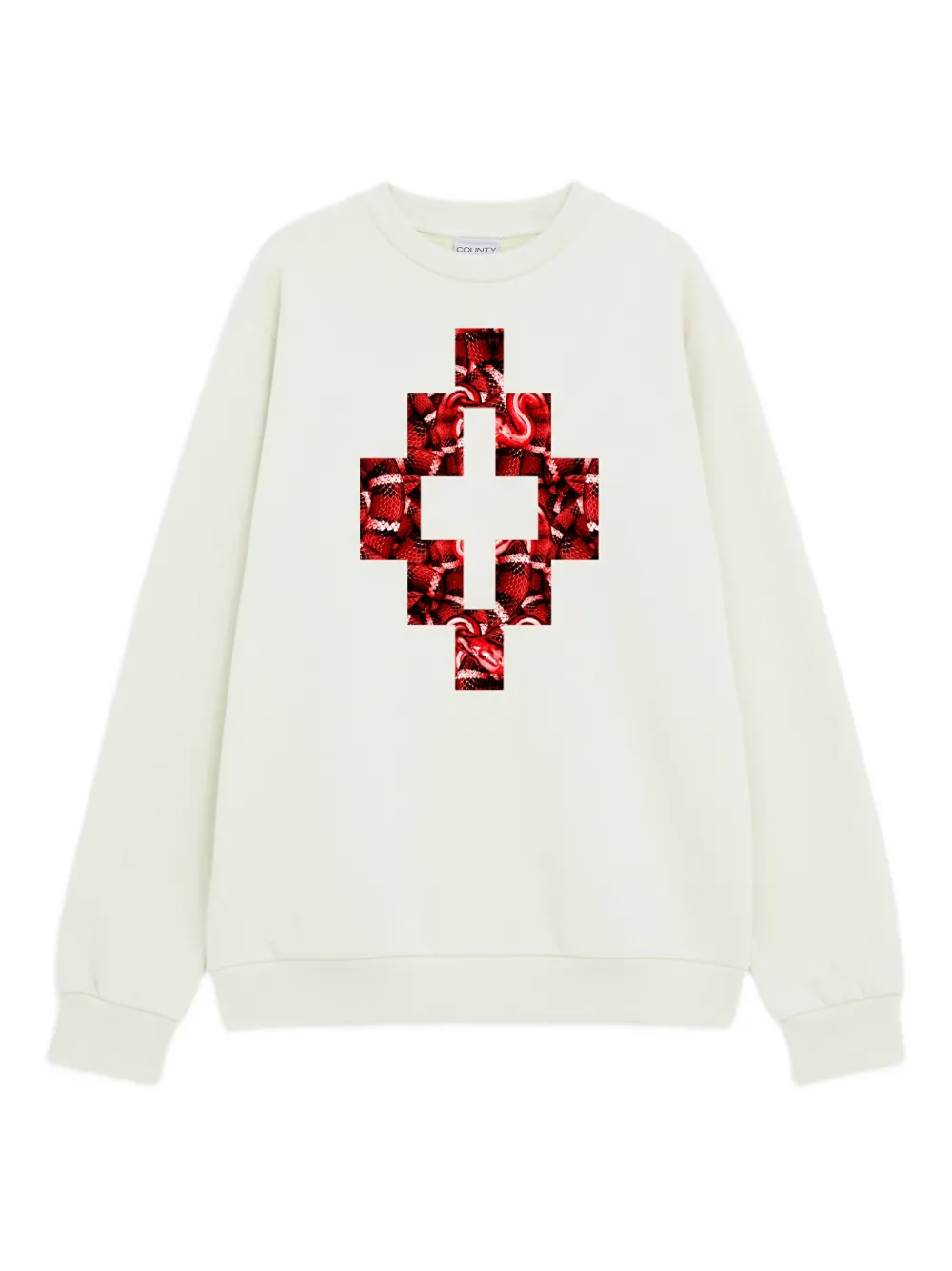 COUNTY OF MILAN snake-graphic sweatshirt | White | Image 1