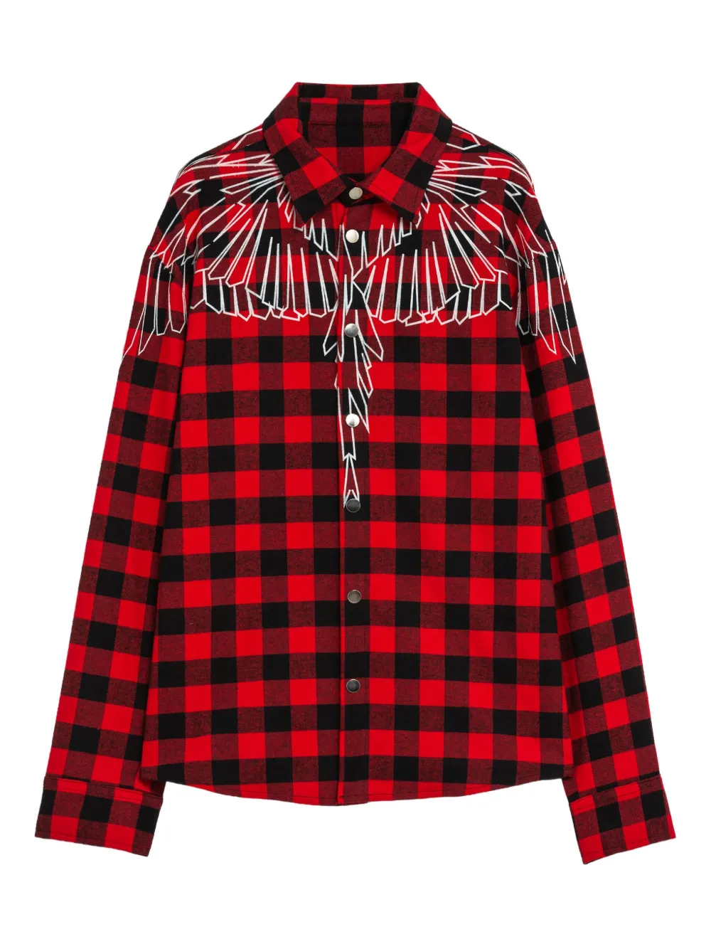 County Of Milan Checked Embroidered Shirt In Red