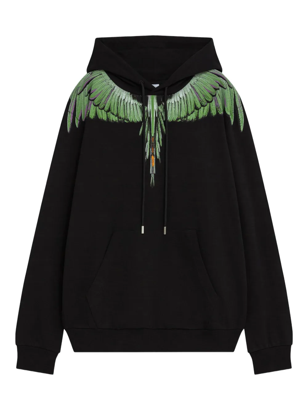 County Of Milan Wings-print Hoodie In Black