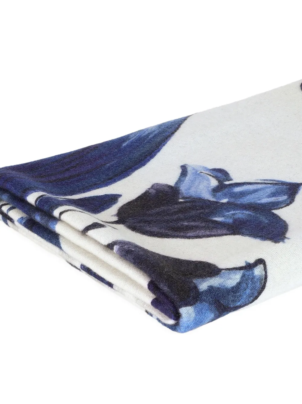 Dolce & Gabbana Casa Floral Wool Blanket (180cm X 140cm) In Blue