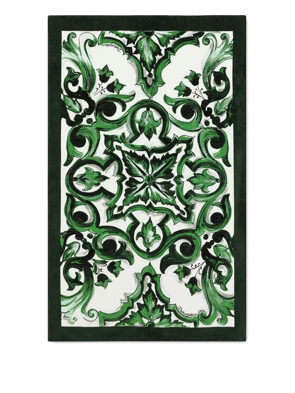 Dolce & Gabbana Casa Maiolica-patterned Beach Towel In Multi