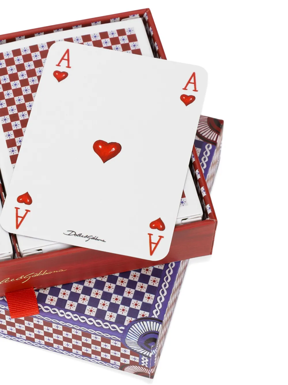  Dolce & Gabbana Patterned Poker Cards (15.5cm X 10cm) - Red 