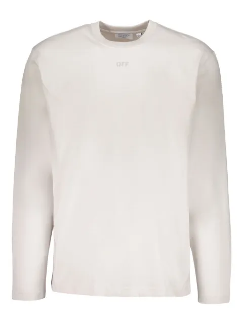Off-White playera manga larga con cuello redondo