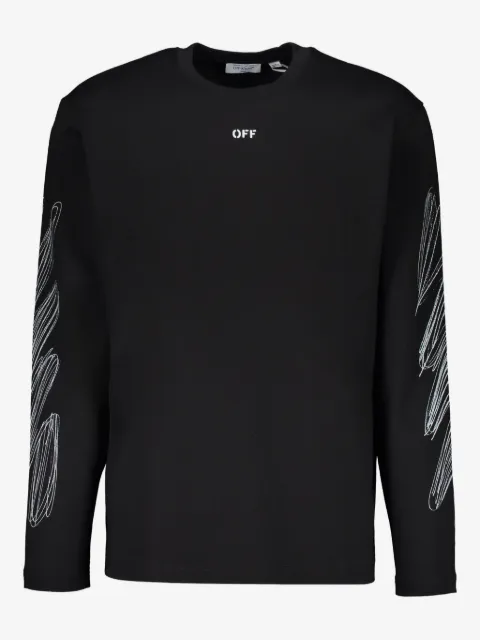 Off-White long-sleeve pattern T-shirt