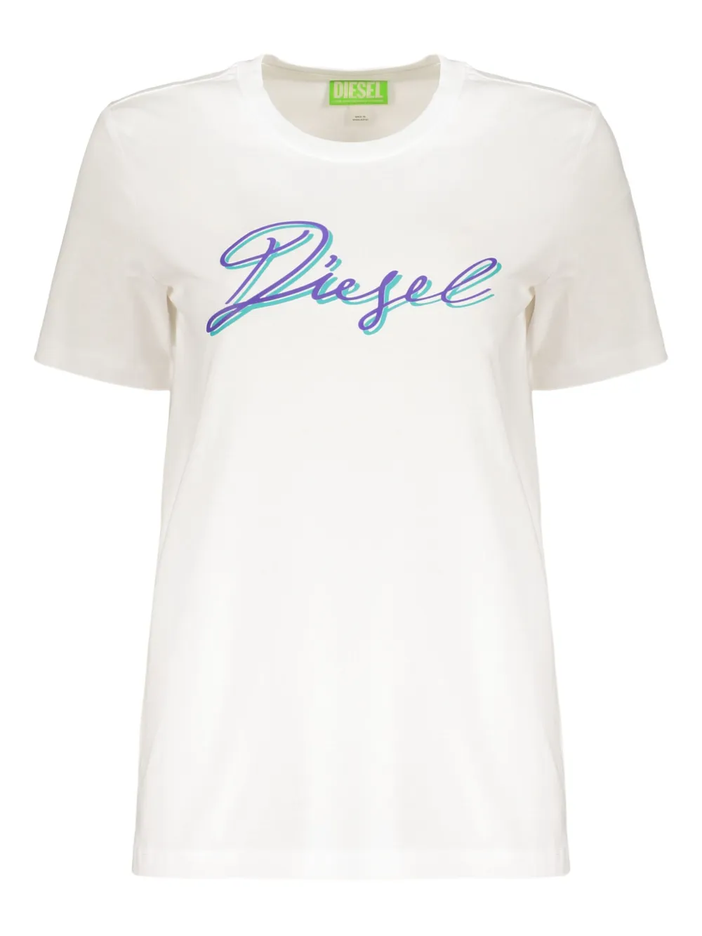 Diesel Elegant White T-shirt With Logo In Gray