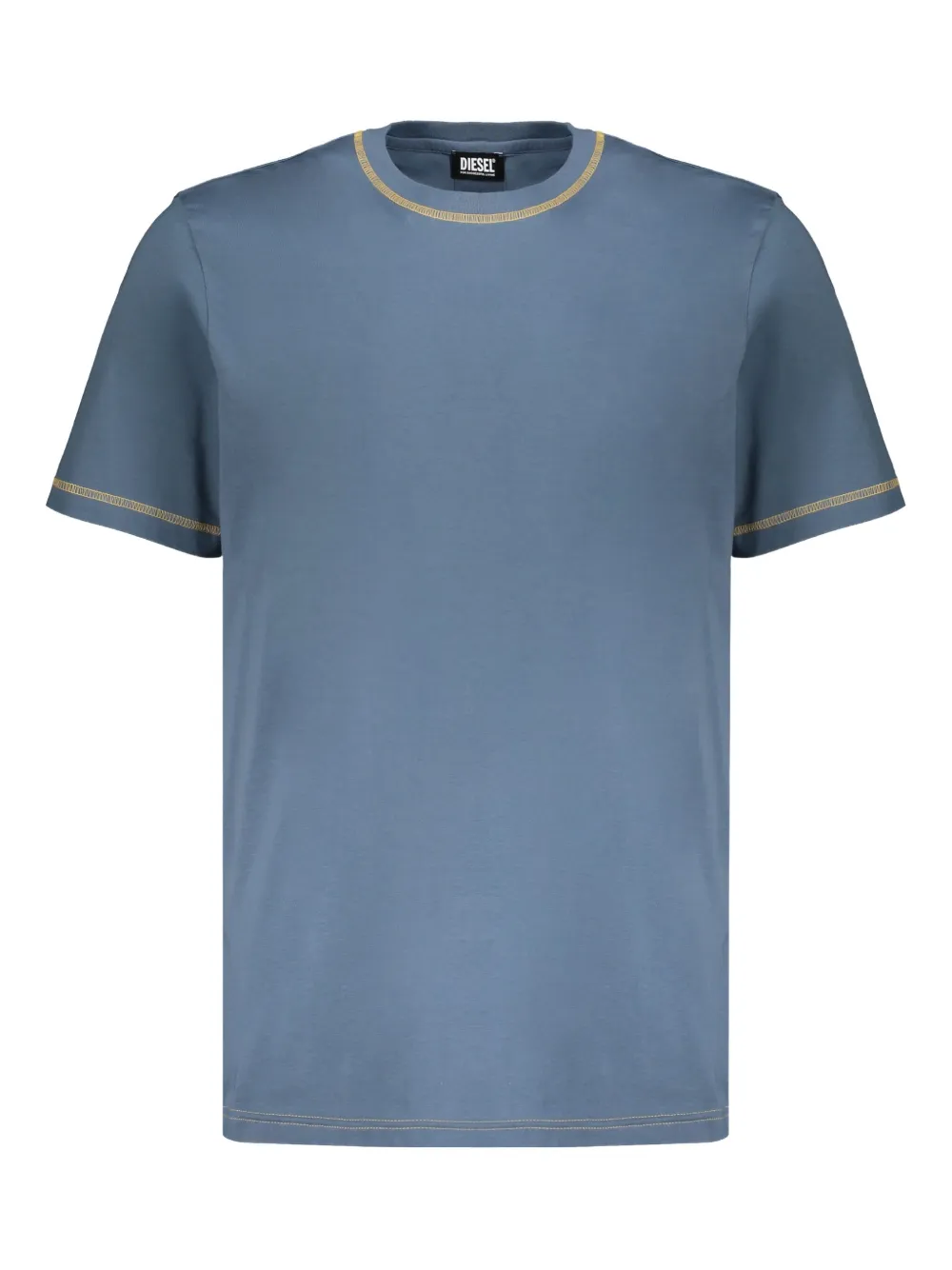 Diesel Complete Cotton Jersey Two-piece Pajama Set With Simple T-shirt In Blue