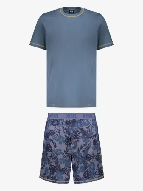 Diesel tropical-print logo-waistband pyjama