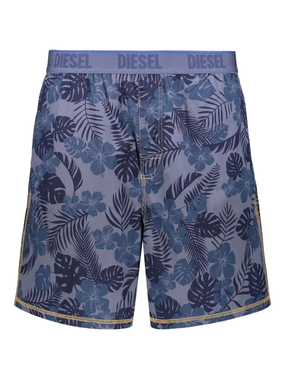 Diesel Complete Cotton Jersey Two-piece Pajama Set With Simple T-shirt In Blue