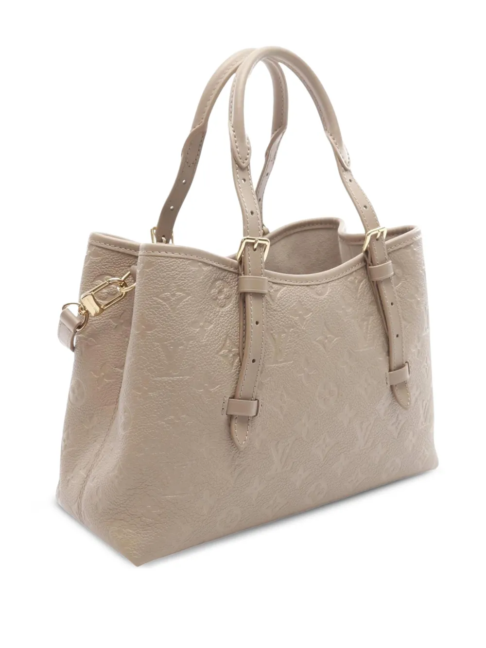 Pre-owned Louis Vuitton 2021-2025 Monogram Empreinte Babylone Tote Pm Satchel In Brown