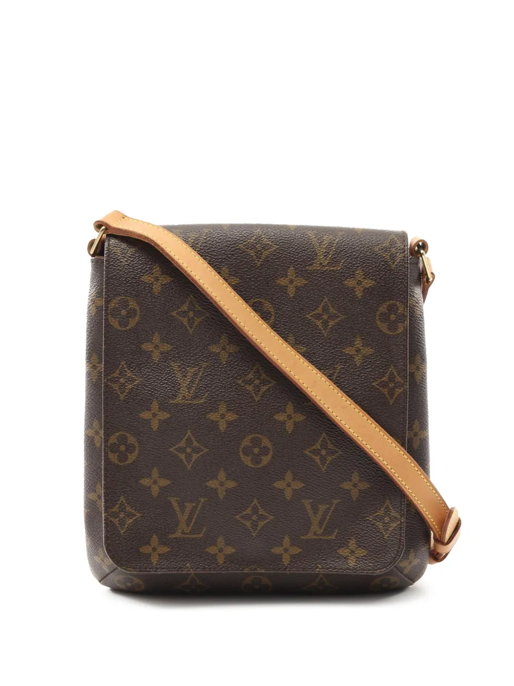 Pre-owned Louis Vuitton 2002 Monogram Musette Salsa Pm Long Strap Crossbody Bag In Brown