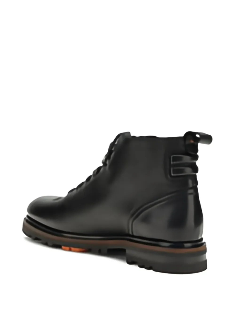 Santoni Lace-up Lugged-sole Boots In Black