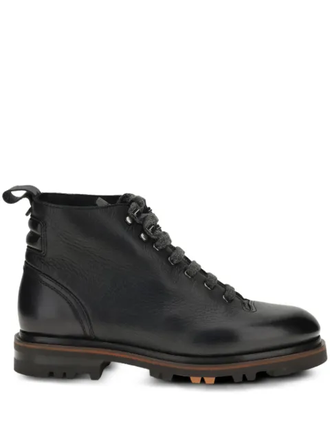 Santoni lace-up lugged-sole boots
