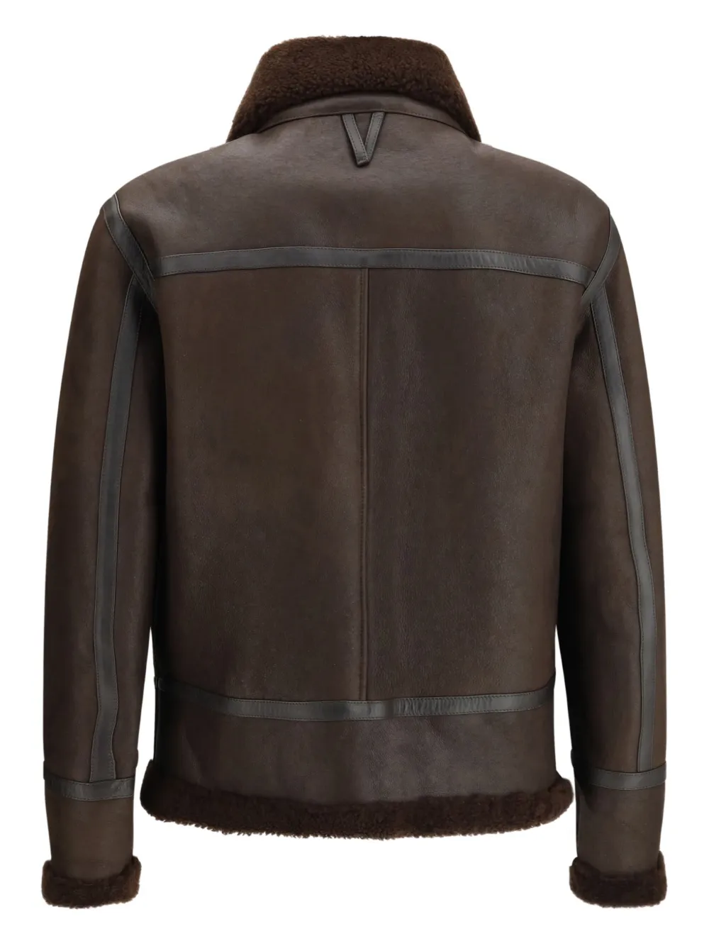 Valstar Coburn Aviator Jacket In Waxed Suede Shearling In Brown