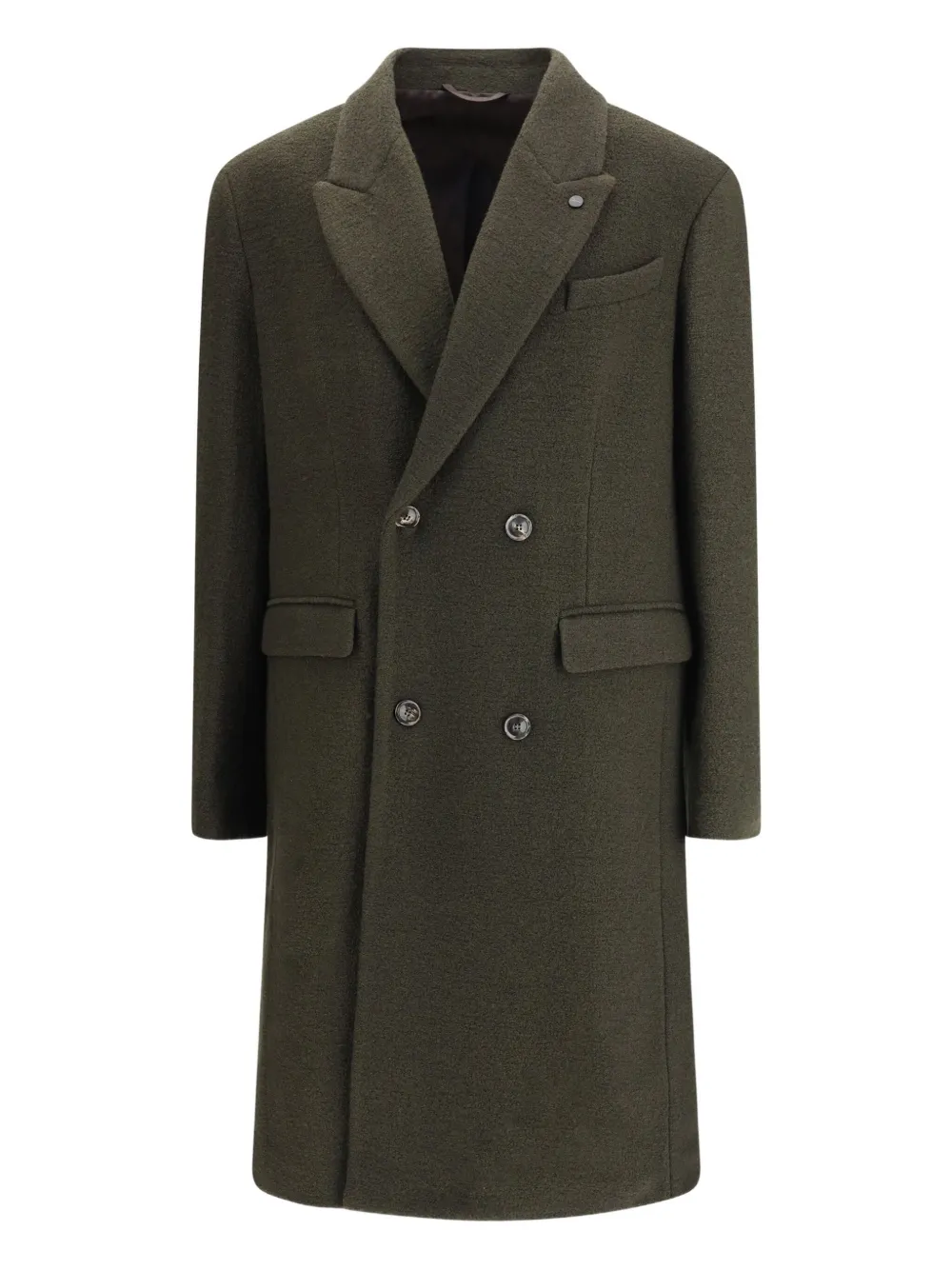 Cruna double-breasted buttoned coat | Green | Image 1