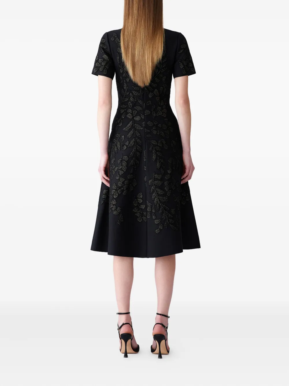 Carolina Herrera Midi-jurk met jacquard Zwart