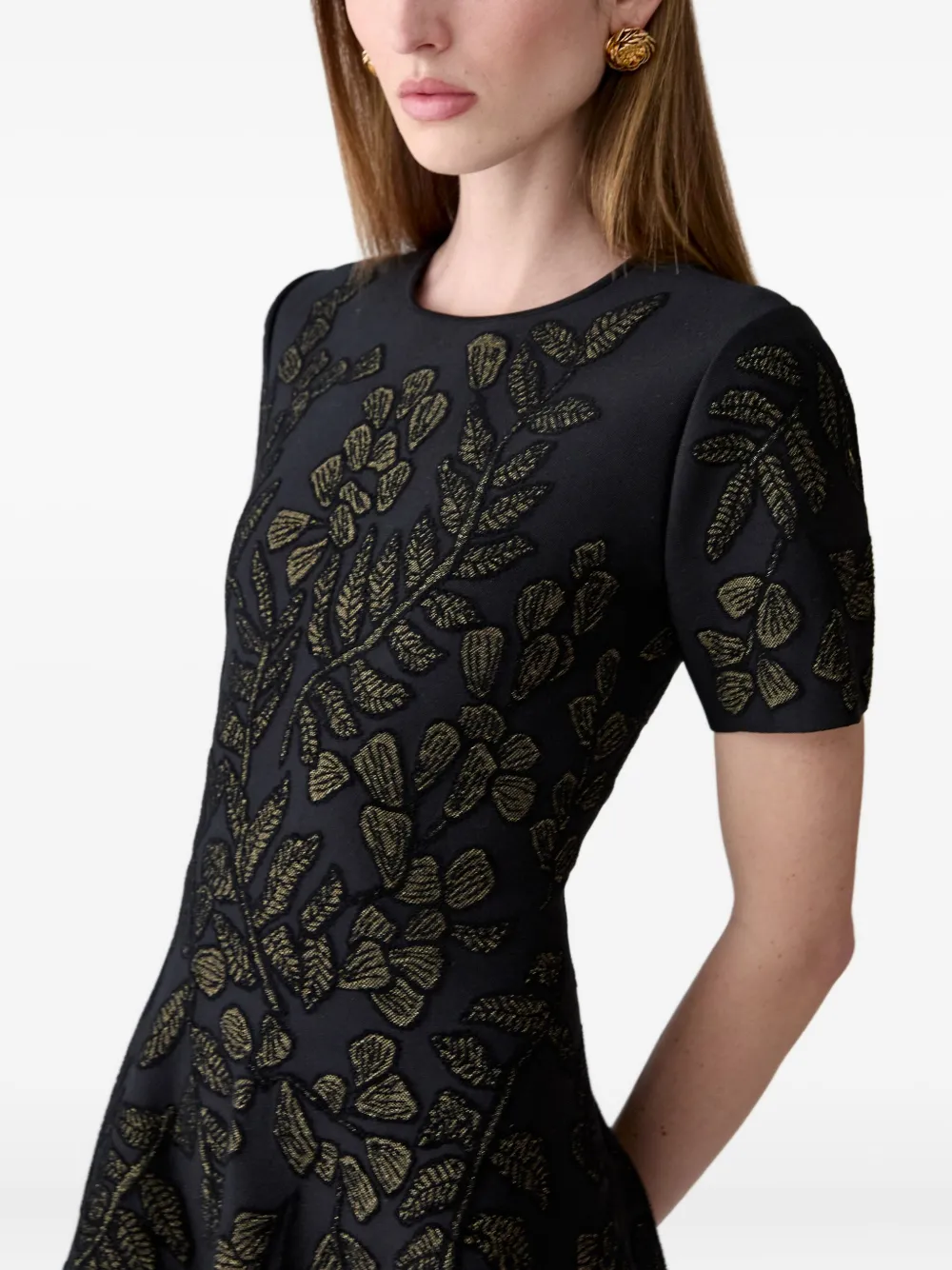 Carolina Herrera Midi-jurk met jacquard Zwart